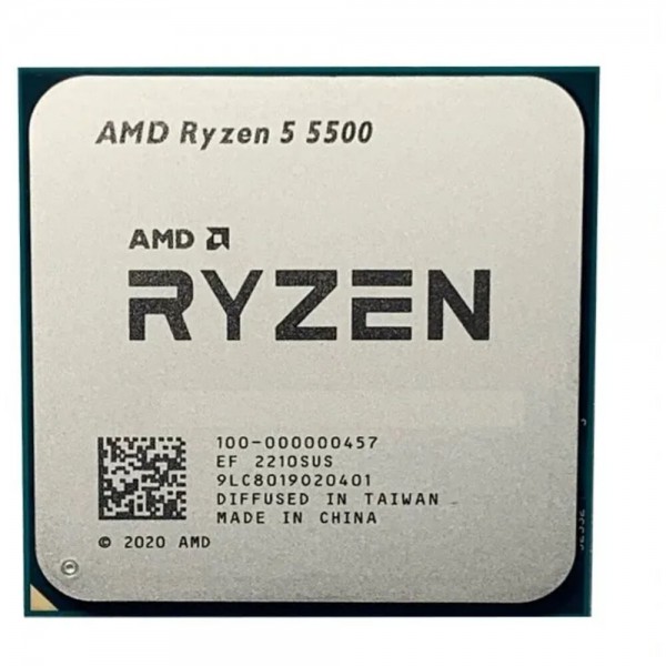  AMD Ryzen™ 5 5500 3,6Гц (4,2ГГц Turbo), AM4, 7nm, 6, 12, 3Mb, L3, 16Mb, 65W OEM