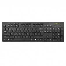 Delux KA180U multimedia wired slim keyboard black USB RUS+KG