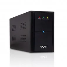 ИБП UPS SVC V-2000-L, Диапазон работы AVR: 175-275В, Бат.: 12В/9Ачx2шт., 2 вых.: Shuko CEE7, Чёрный