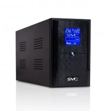 ИБП UPS SVC V-1200-L, Мощность 1200ВА/720Вт, Диапазон работы AVR: 145-290В, Бат.: 12В/7 Ачx2шт., 3 вых.: Shuko CEE7, Чёрный
