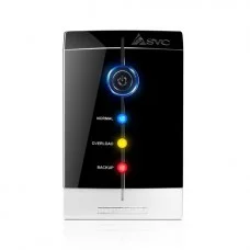 ИБП UPS SVC V-1200-F, 1200VA(720W), 12V/7.5Ah, AVR стабилизатор: 165-275V, 3 вых: 2 системных+1 для принтера (Bypass), защита тел. линии, Black, USB, LED подсветка