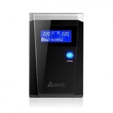 ИБП UPS SVC V-800-F-LCD, Smart, USB, Мощность 800ВА/480Вт, Диапазон работы AVR: 165-275В, Бат.: 12В/9 Аx1шт., 3 вых.: 2 Shuko CEE7+1 IEC C13 (Bypass), Защита тел. линии, Чёрный