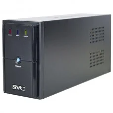 ИБП UPS SVC V-600-L, 600VA(360W), 12V/7.5Ah, 165-275В, Вход 220В, Выход 220В +/-10% x 3 вых. (2 Shuko CEE7 + 1 IEC C13 (Bypass)), Частота 50Гц, Время переключения 3 м/с, Черный, Пластиковый корпус